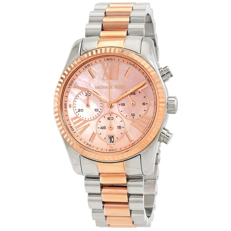 Michael Kors Lexington Chronograph Quartz Rose Gold Dial Ladies Watch MK7219