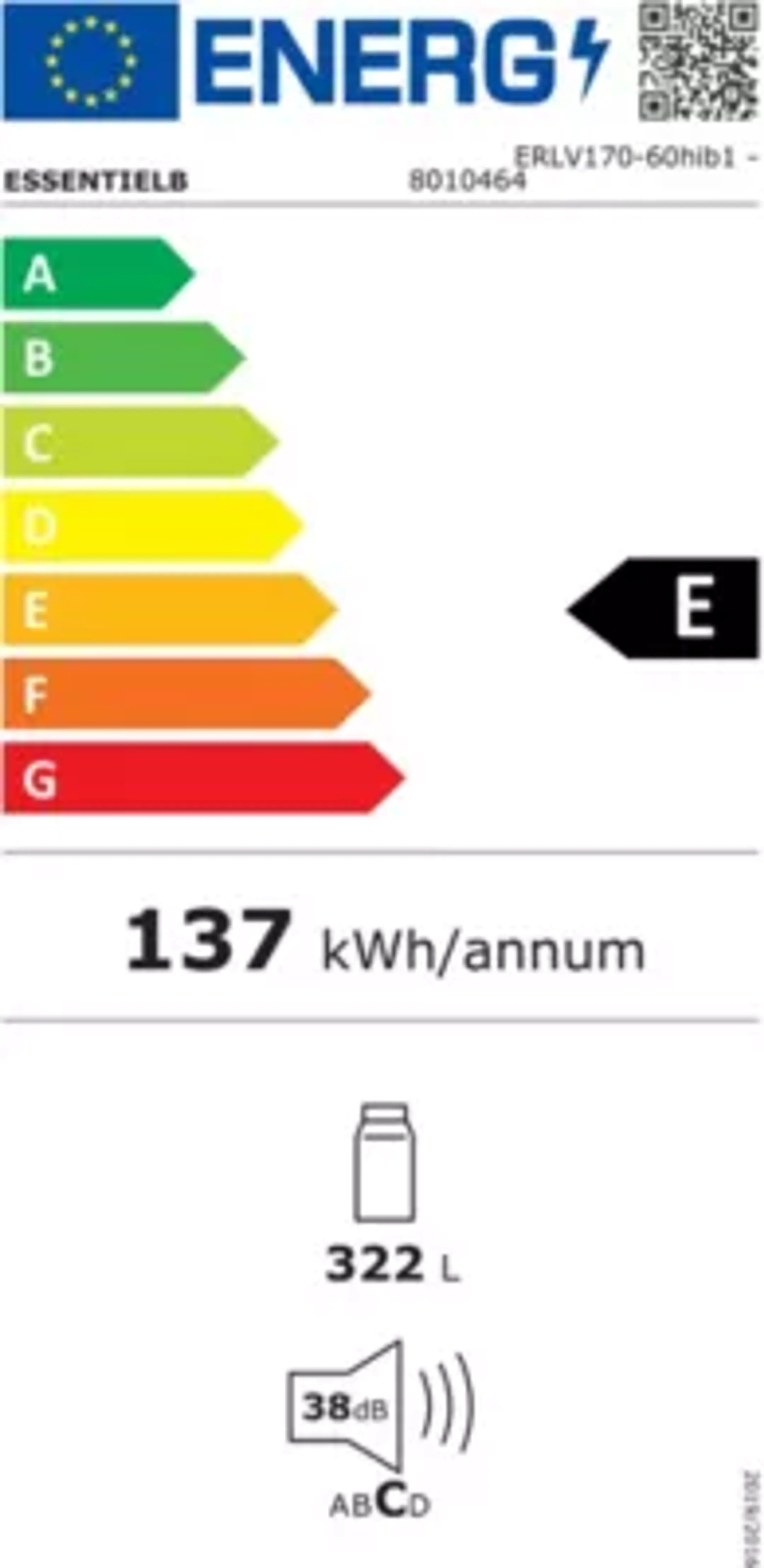 Essentiel-B Koelkast ERLV170-60hib1