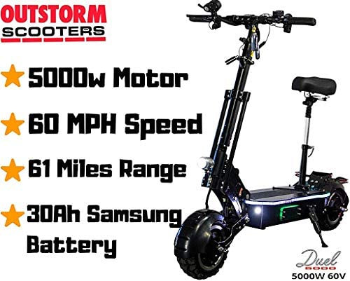MAXX 60MPH Ultra High Speed Electric Scooter for Adults Foldable, 5000W Power Dual Motor| 60V /38.5Ah Battery | 83 Miles Range | Grade 30��