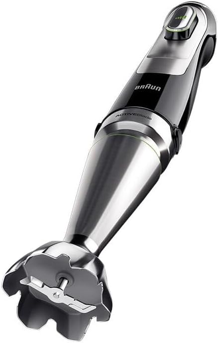 Braun MultiQuick 9 MQ 9187XLI Stabmixer – Pürierstab mit Active PowerDrive Technologie und 5 Zubehrteilen zum Zerkleinern, Stampfen, Rühren und Ice-Crushen, 1200 Watt, schwarz/Edelstahl