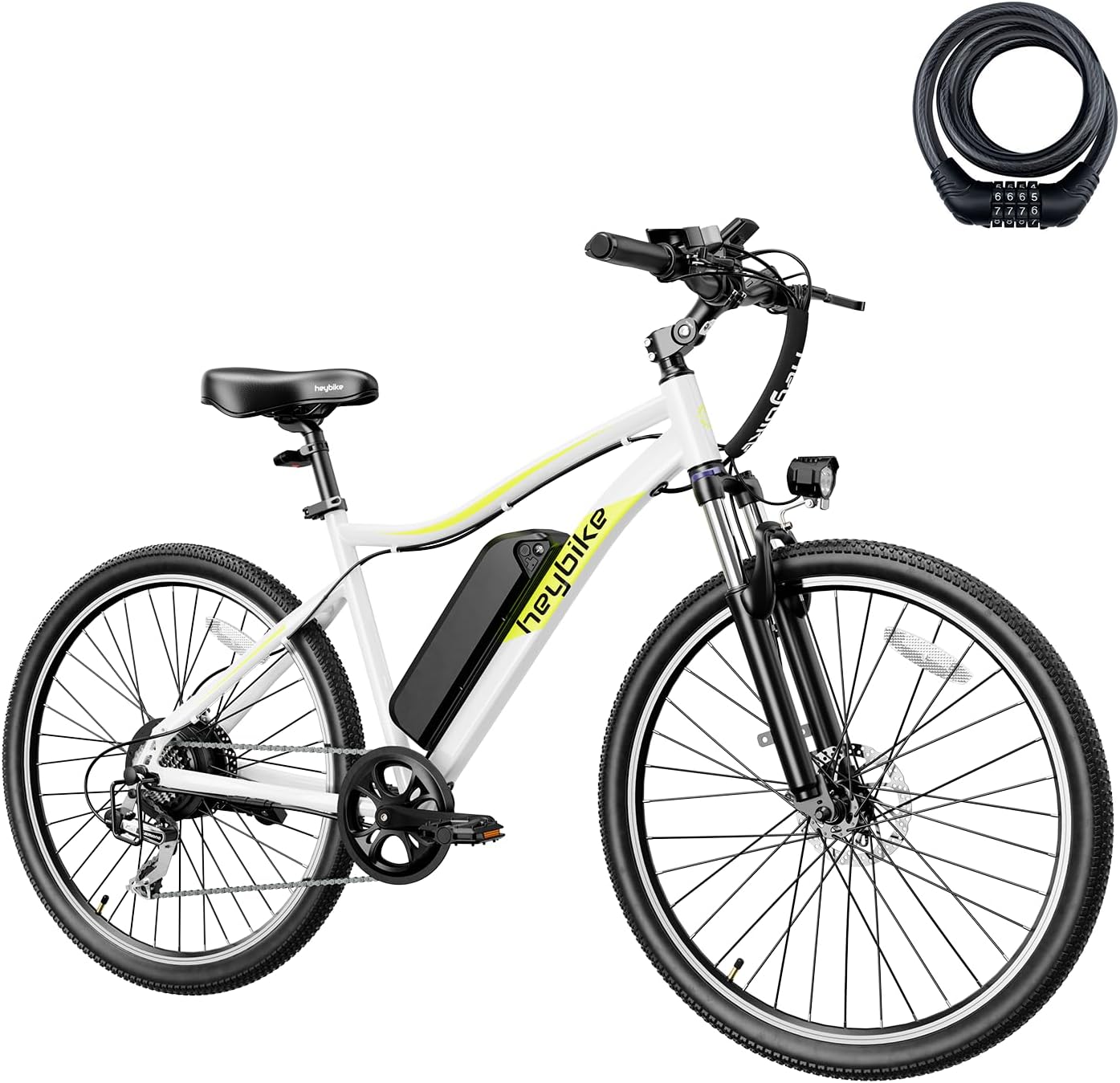 Heybike Race Max Electric Bike for Adults with 750W Peak Motor, 28mph Max Speed, 600WH Removable Battery Ebike, 27.5 Electric Mountain Bike with 7-Speed and Front Suspension