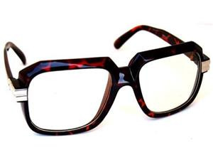 Rapper Style Brown Tortoise Frame/Clear Lens Sunglasses 1149