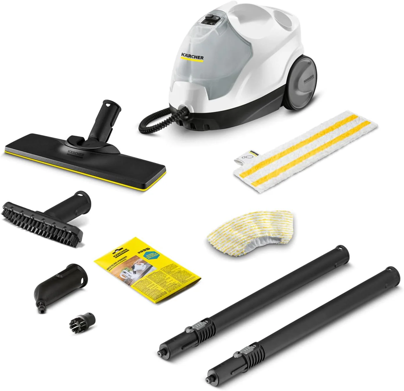 Krcher Dampfreiniger SC 5 EasyFix Iron Plug mit Heiwasser-Zuschaltung, Dampfdruck: 4,2 bar, Aufheizzeit: 3 min., Flche: ca. 150 m, Tank: 0,5 l + 1,5 l, Bodenreinigungsset EasyFix und D��sen
