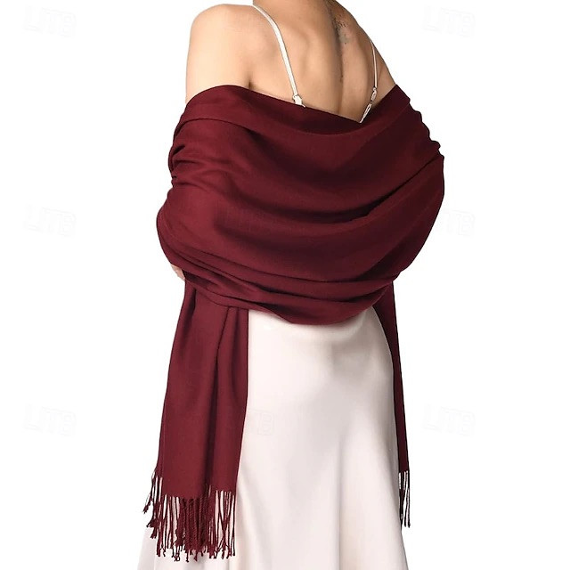 Burgundy Pashmina Scarf Shawl 100% Fine Wool Mix  20+ Colors 28