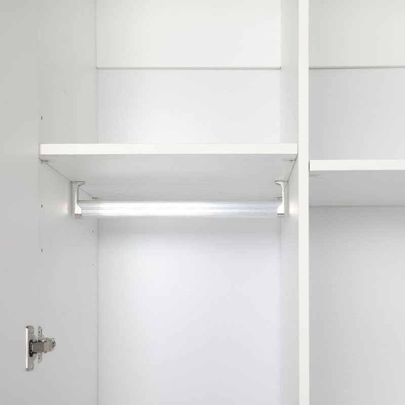 Buyqualia Armario ropero Blanco 200x80x58 cm con 2 Puertas y 3 cajones – Diseño Moderno y Funcional