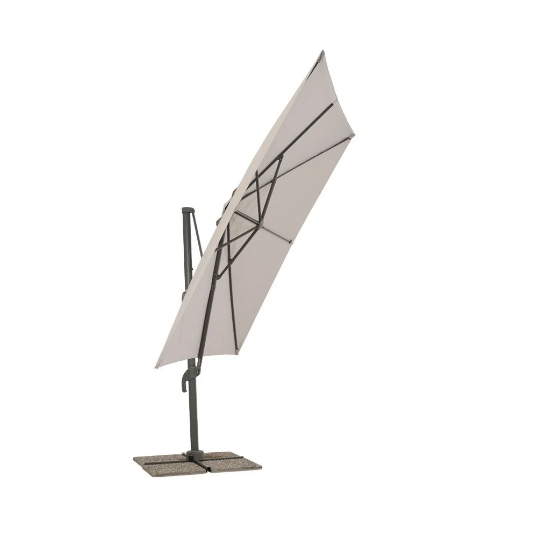 Minerva 3x3m - Ombrellone quadrato da giardino colore grigio
