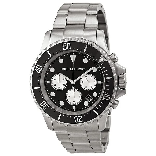 Michael Kors Everest Chronograph Black Dial Silver Men's Watch - MK8256