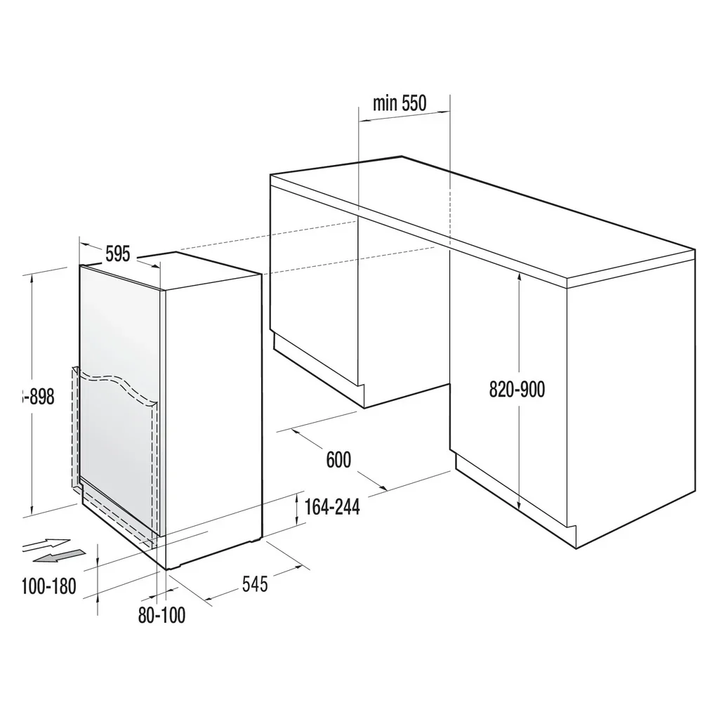 2025 Refrigerador Gorenje EB con puerta fija y control electrónico