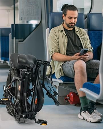 MilePort 1 Bici Elettrica Per Adulti, 36V 13AH Batteria Rimovibile 250w Motore Con 20 “*3.0” Fat Tire Pieghevole Bicicletta Elettrica, Velocità 25KM/H Gamma Fino a 100KM Città Pendolare Ebike