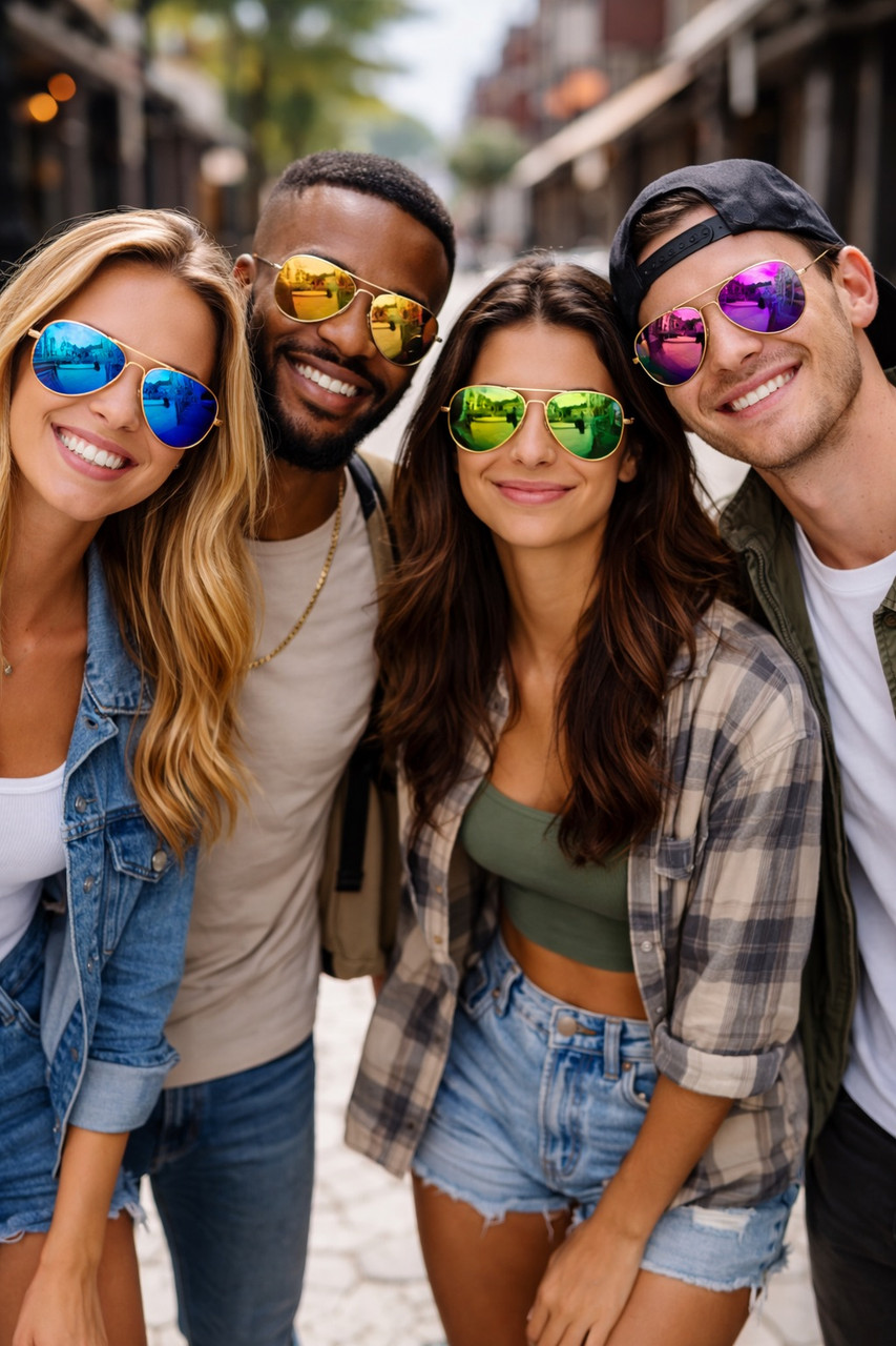 Aviator Style Police Sunglasses Mixed Colors 1100