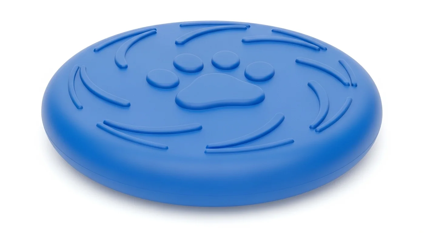 Soft Rubber Dog Frisbee, Durable Lightweight Flying Disc, Blue