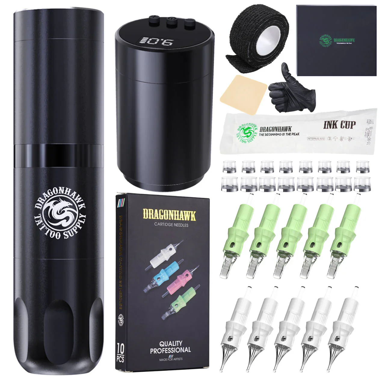 Kit Máquina de Tatuaje Inalámbrica Dragonhawk X3 con 2 Baterías Reemplazables