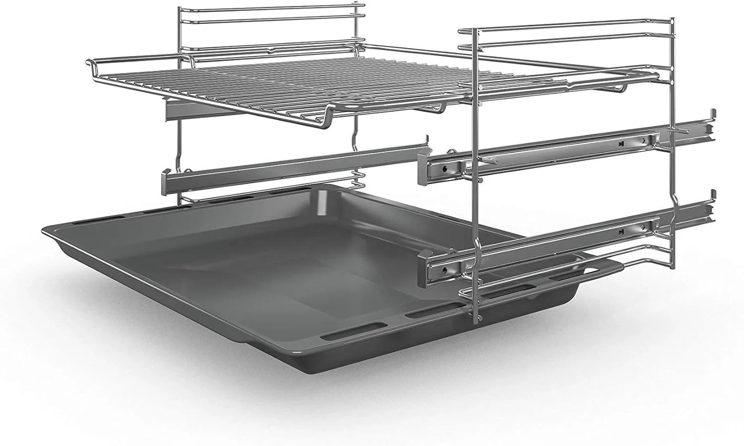 Bosch HKR39C250 Serie 4 Elektro-Standherd, 60 cm breit, EcoClean Direct Reinigungshilfe, 3D Heißluft Backen auf 3 Ebenen, LED-Display-Steuerung, erweiterbare Kochzone für großes Kochgeschirr