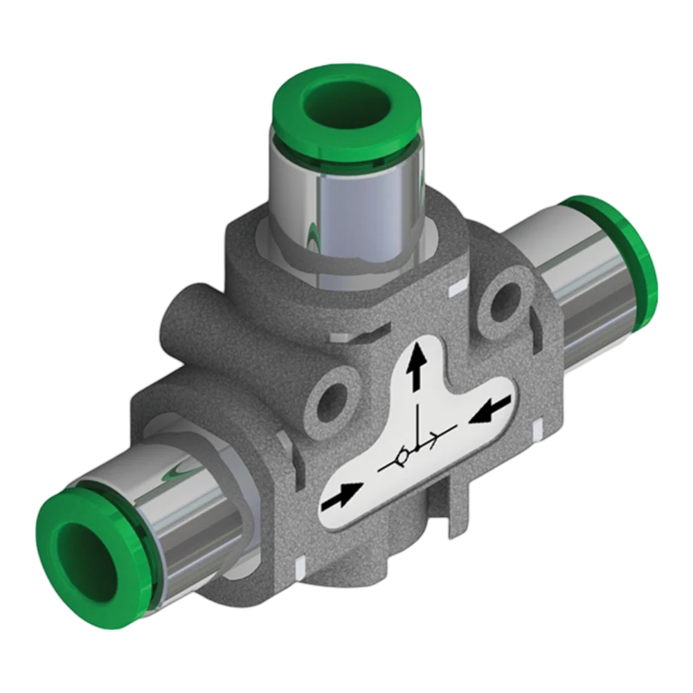 Pneumax 551.141.D6.G6.D6 Shuttle 'OR' Valve 6mm-6mm Banjo-6mm