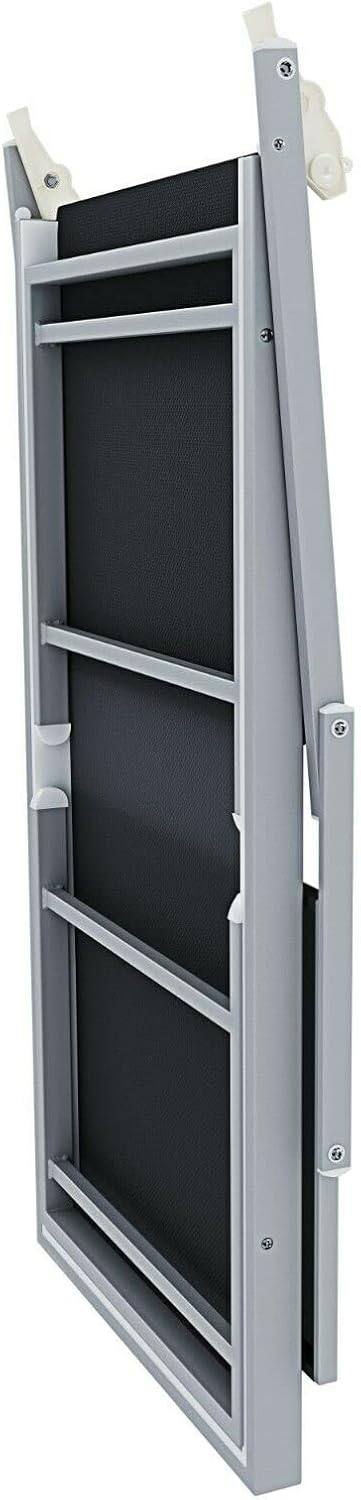 Coppia Di Lettini Prendisole 720 gr/m² Pieghevole Professionale In Alluminio Tettuccio Orientabile Parasole Sdraio Lettino Prendi Sole Mare Spiaggia Piscina Giardino 182 x 60 x 38 cm (Grigio Scuro)