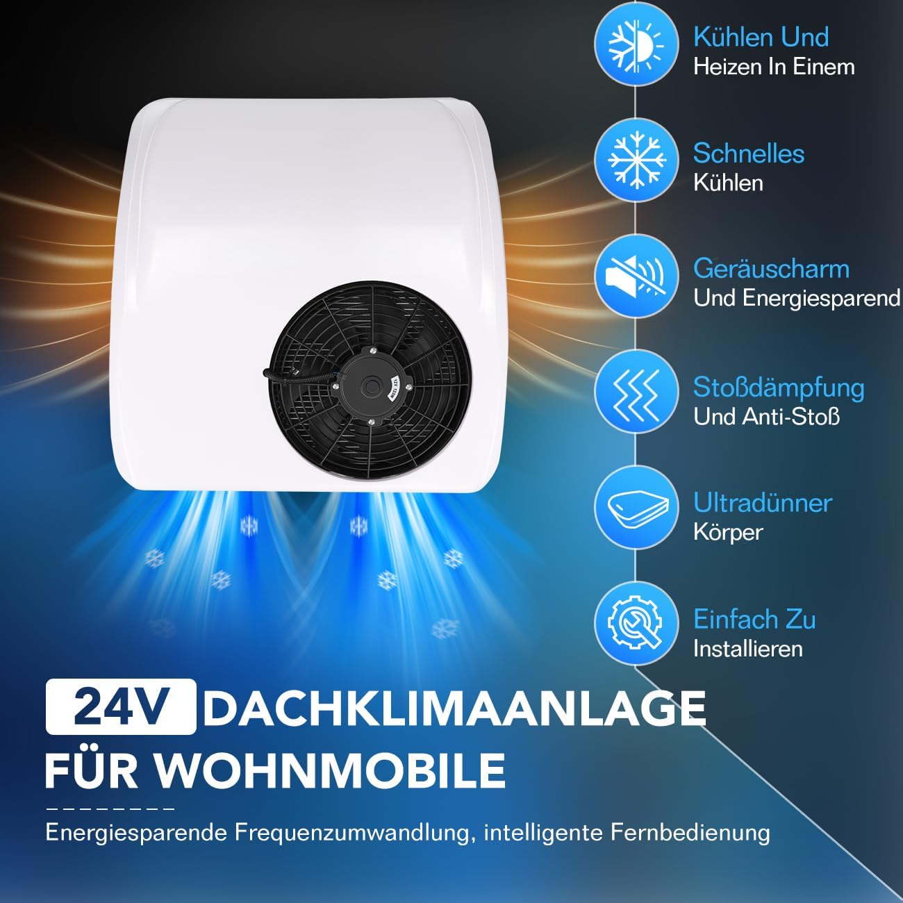 24V Parkklimaanlage Elektrische Klimaanlage, Klimaanlage Wohnwagen, RV Dachklimaanlage, Wohnmobil Klimaanlage Kühlfunktion Dachklimaanlage für LKW PKW Wohnmobil StandHeiz