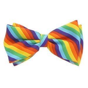 Rainbow Satin Men's Costume Clown Bow Tie 6842D