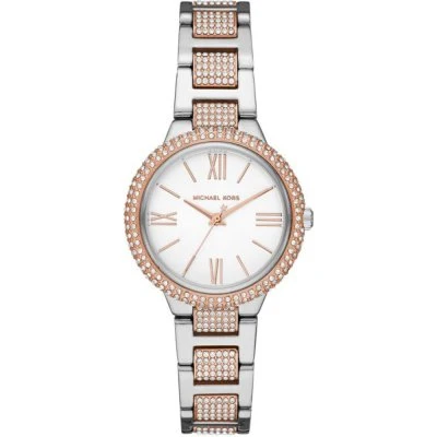 Michael Kors Taryn Rose Gold & Silver Glitz Pave Two Tone Watch MK4461