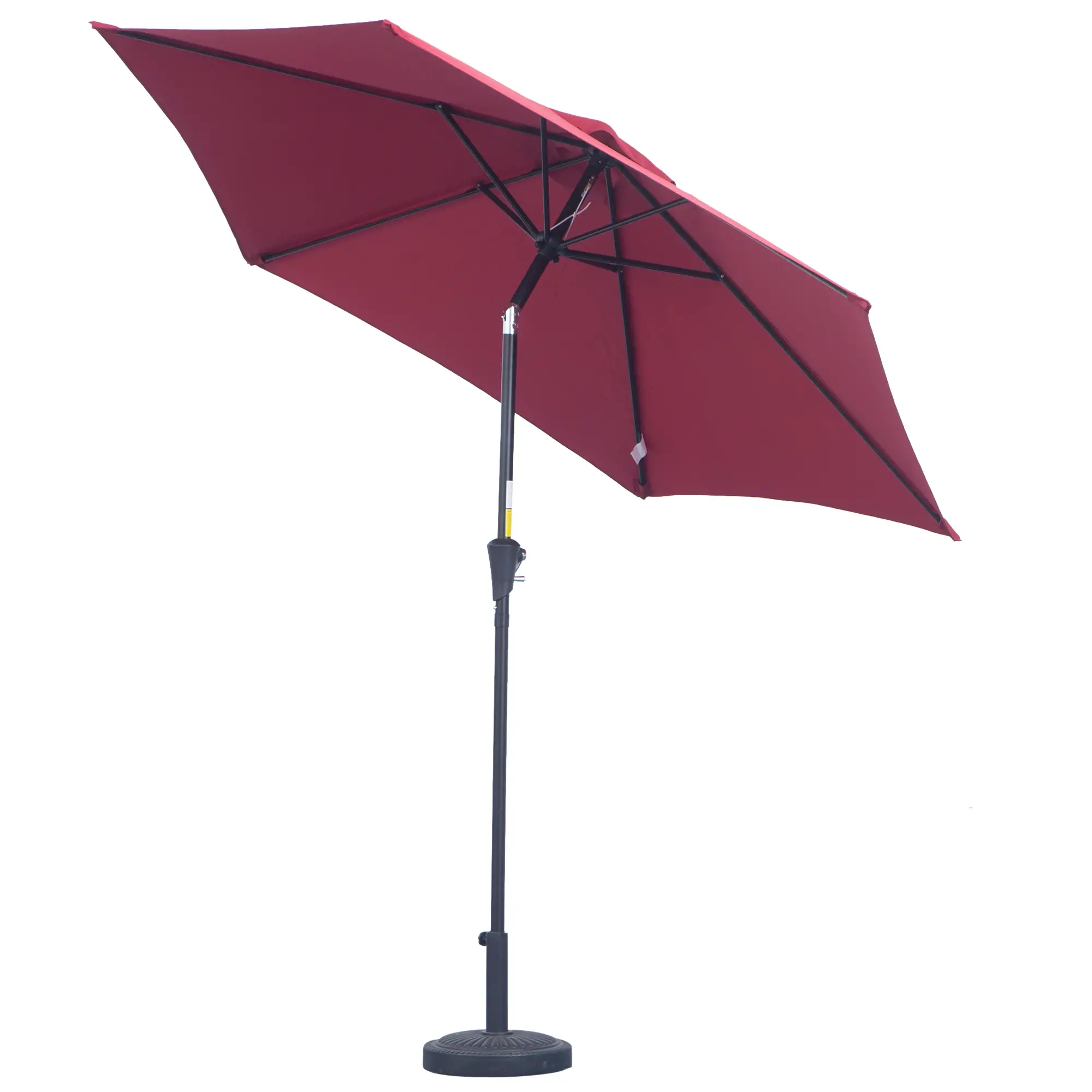 Outsunny Sonnenschirm Kippfunktion Handkurbel Aluminium Rot