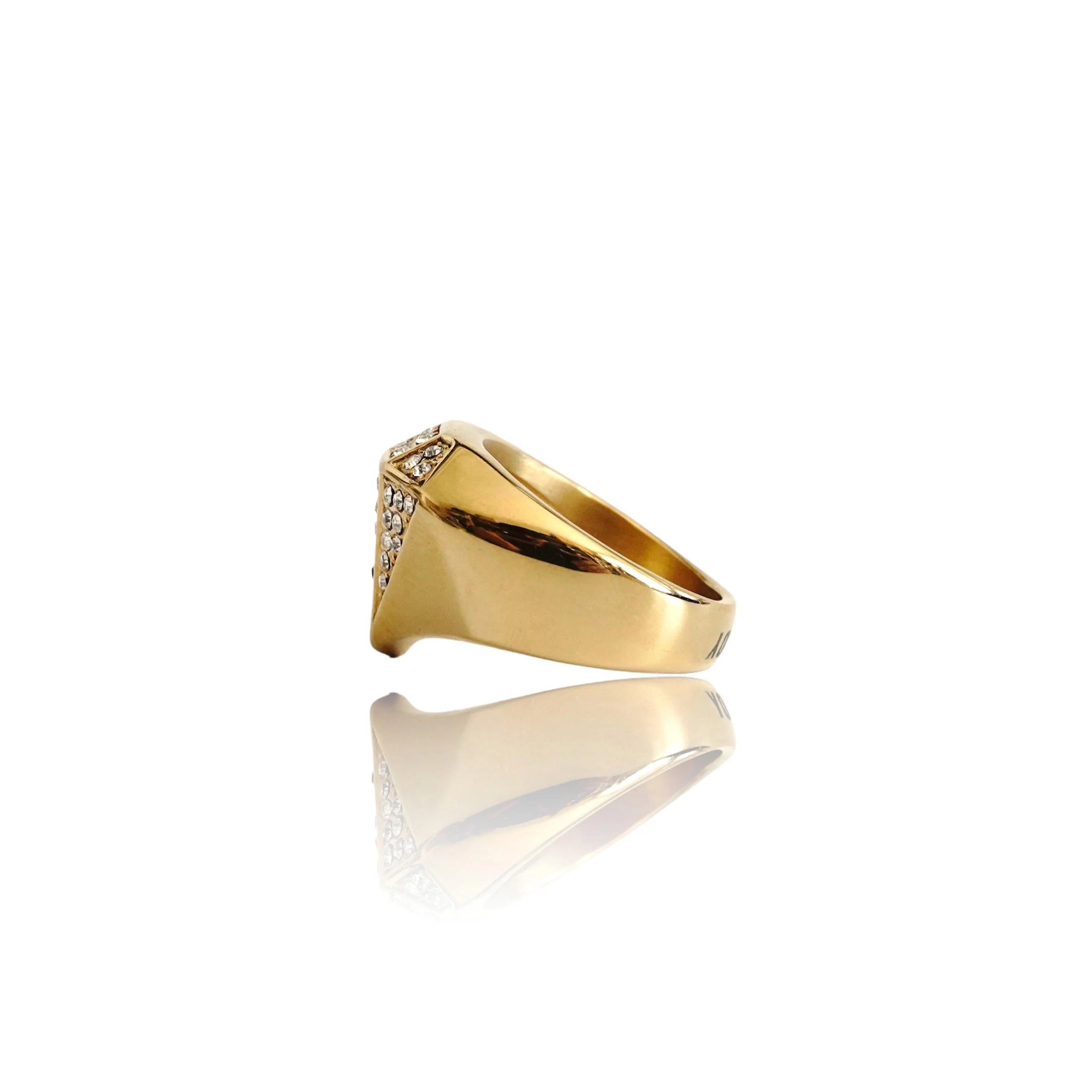 Big Daddy Bling Diamond Shape Gold Iced Out Ring