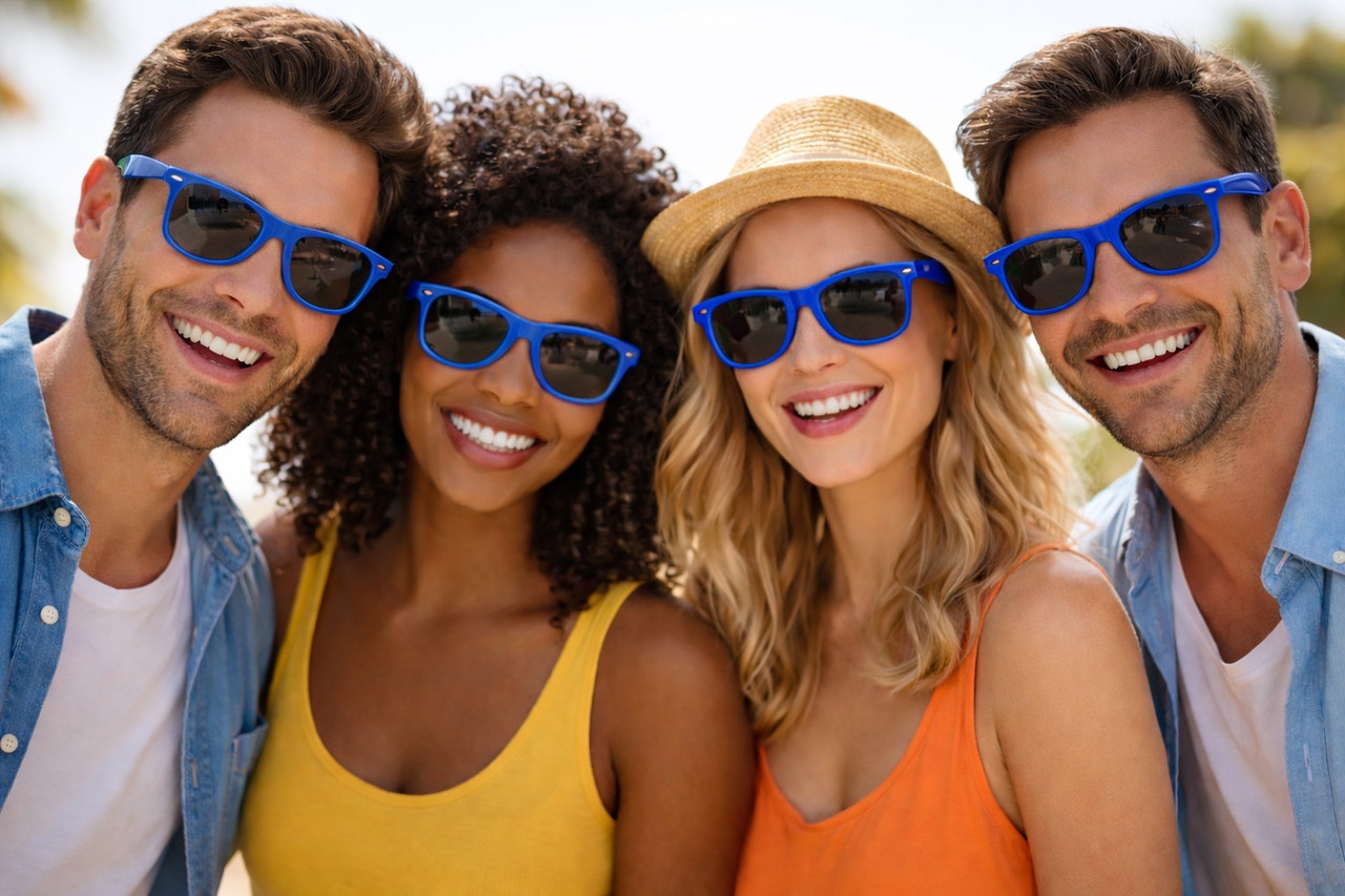 Royal Blue Vintage 80's Style Iconic Sunglasses Adult  WS1076D