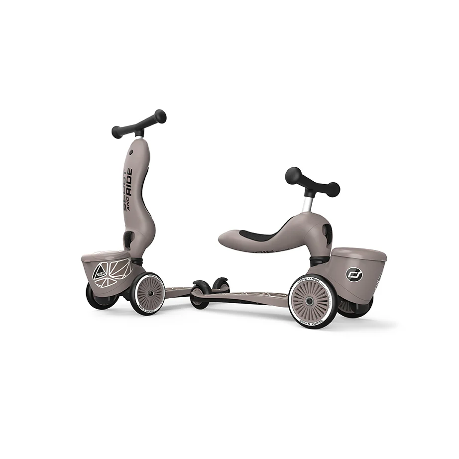 2025 Patinete Scoot & Ride Highwaykick 1 Lifestyle 2-en-1 con Asiento, para Niños de 1 a 5 Años, Diseño con Compartimento de Almacenamiento