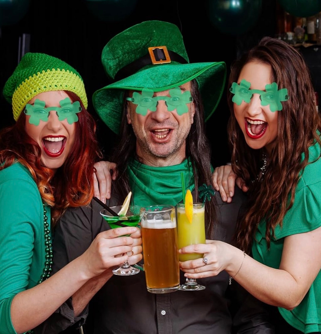 St Patricks Irish Shamrock Glasses 7109