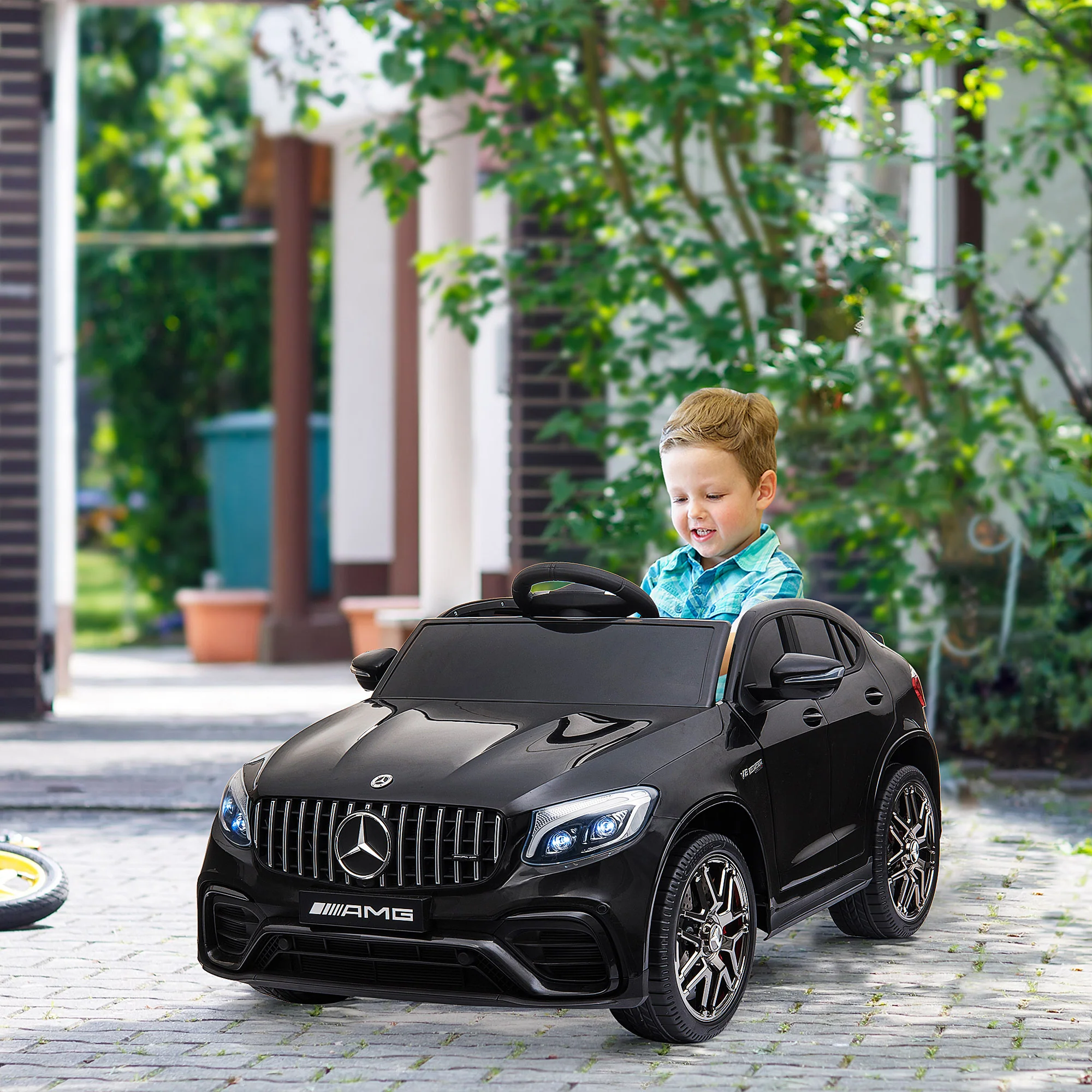 HOMCOM Kinder-Elektroauto Mercedes-Benz AMG mit Fernbedienung & Musik