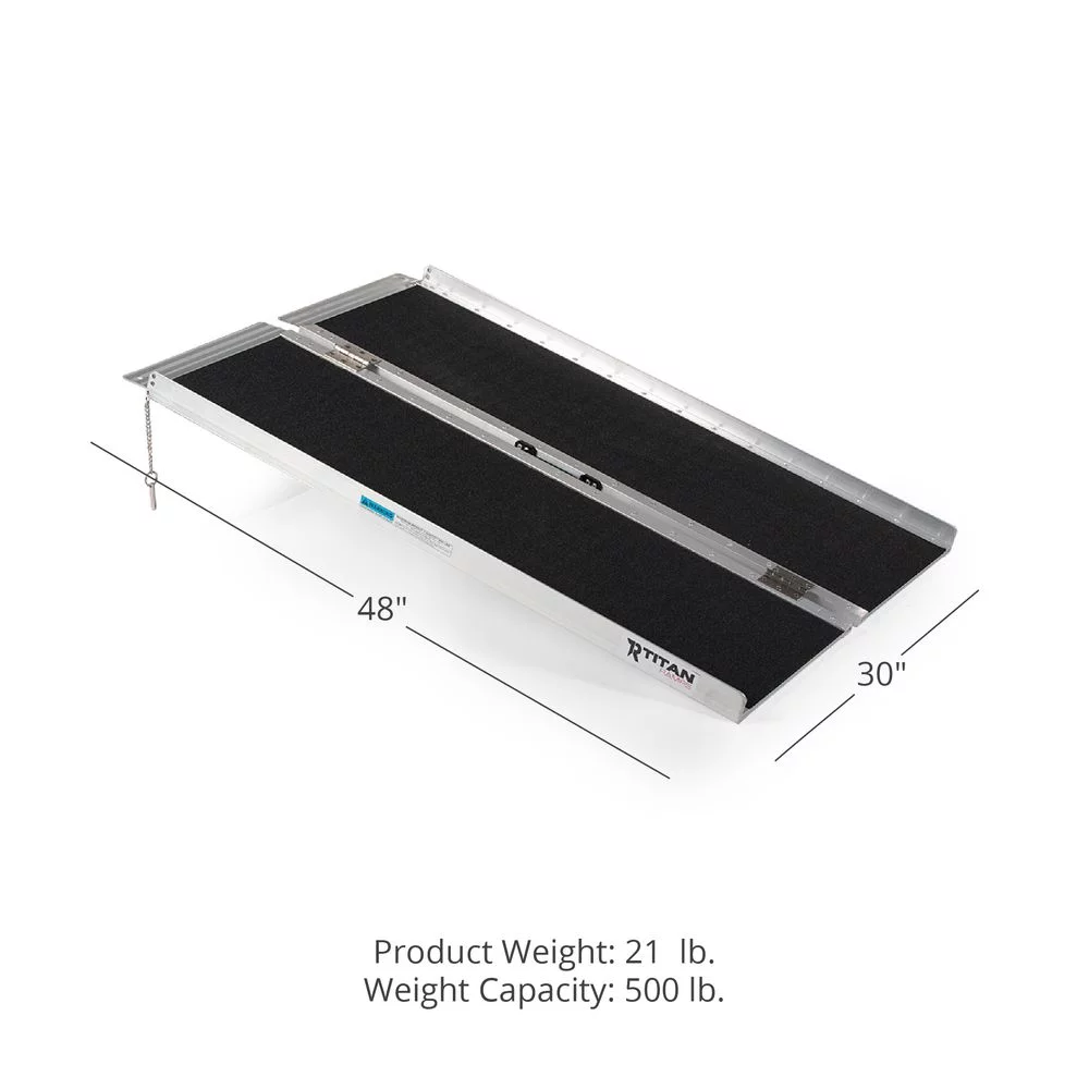 2025 Titan Ramps rampa plegable simple para silla de ruedas, 4 pies – capacidad de carga de 500 lb.