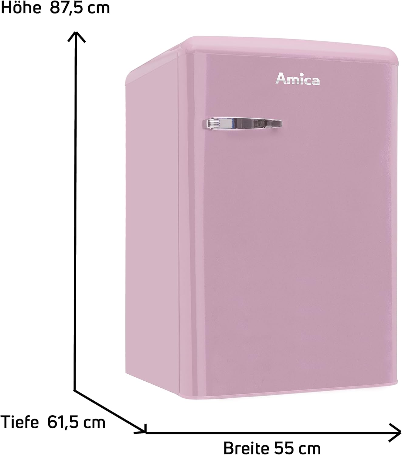 Amica KGC 15632 T Retro Kühl-/Gefrierkombination / Ice Blue (Türkis) / 144cm (H) x 55cm (B) x 62cm (T) / Retro-Design / Kühlschrank mit Gefrierfach
