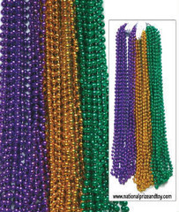 Mardi Gras Beads Purple 7mm 12 PACK 6556