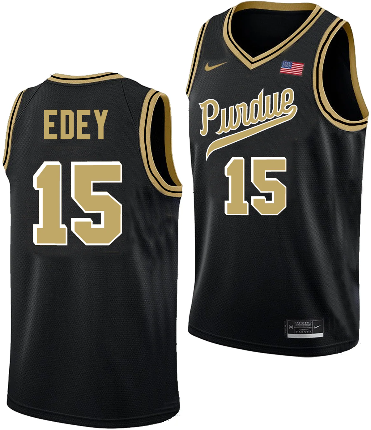 Men's #15 Zach Edey Purdue Boilermakers College Basketball Jersey