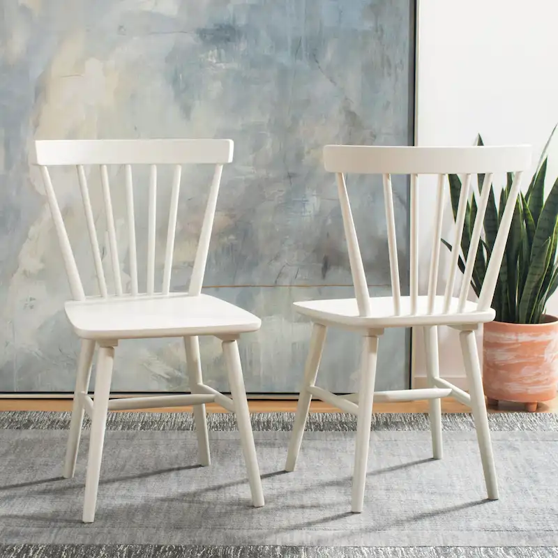 SAFAVIEH Signa Spindle Farmhouse Dining Chair Set (2 Chairs) - Dimensions: 20