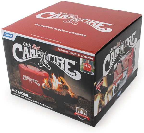 Camco Little Red Campfire Portable Propane Fire Pit with 11.25′′ Tray, 65,000 BTU, for Camping & Patios
