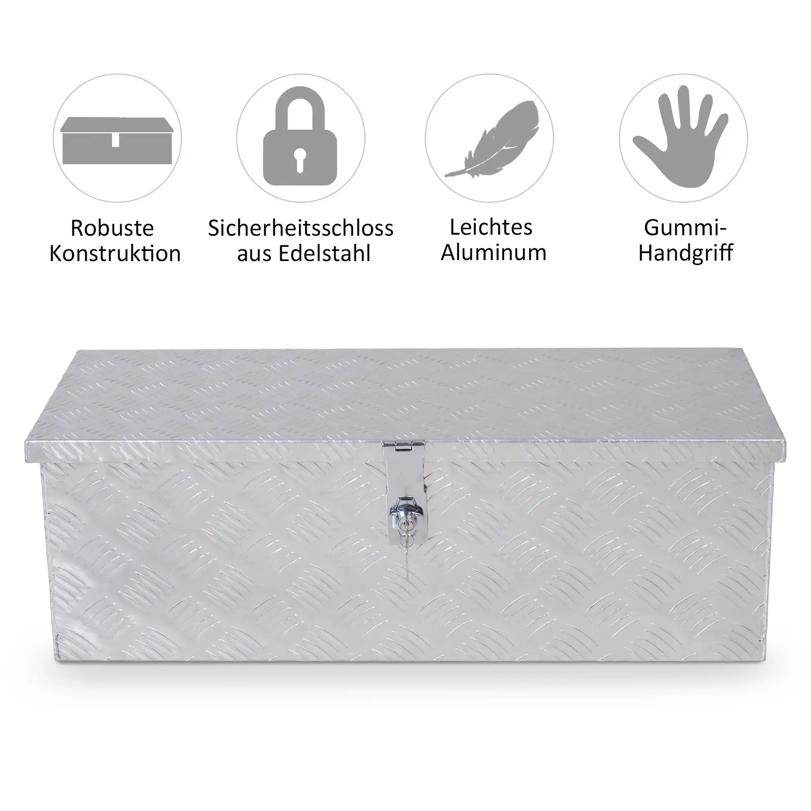HOMCOM Gereedschapskist afsluitbaar met handgrepen aluminium