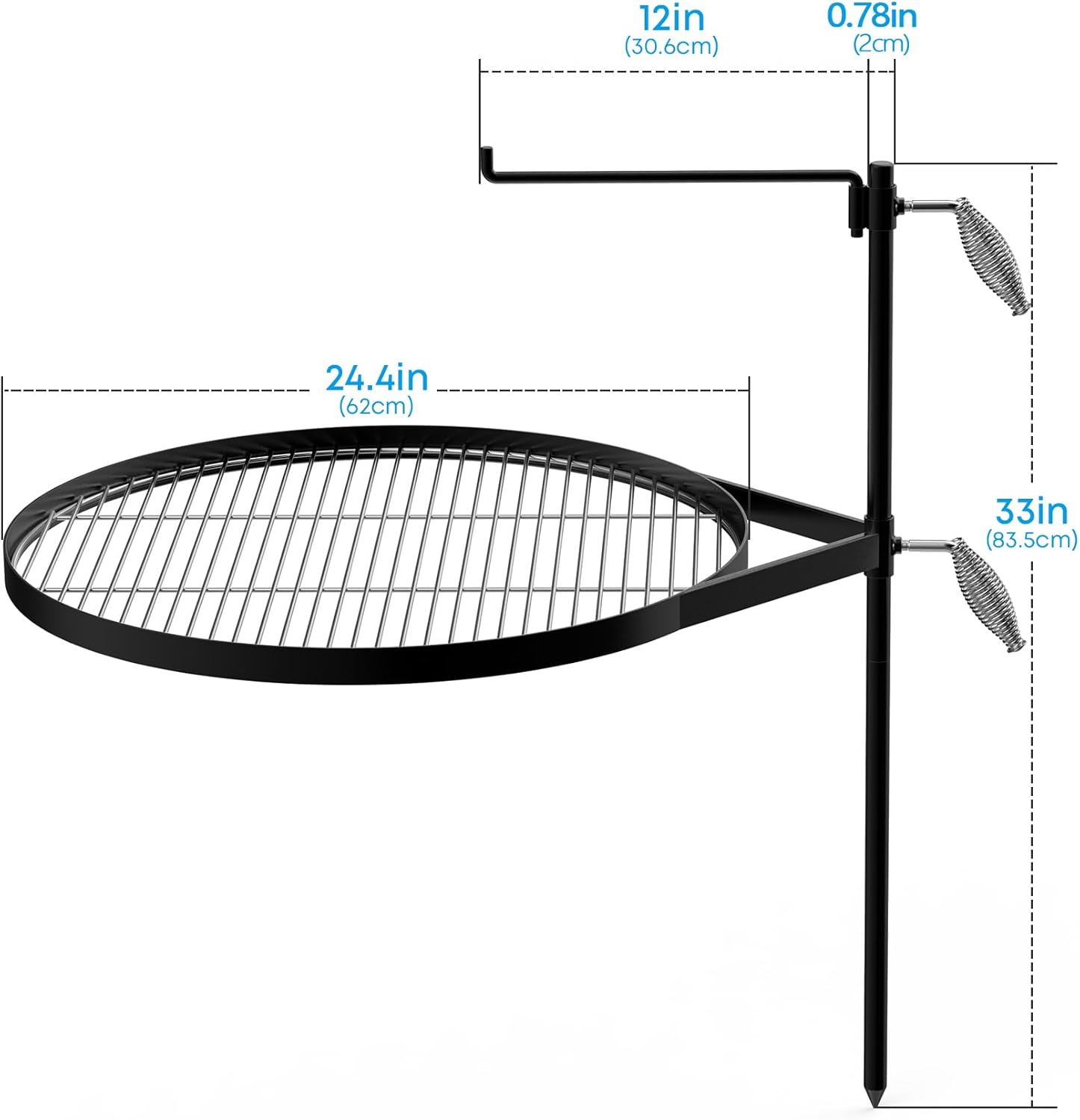 Stanbroil Fire Pit Campfire Grill Grate - Stainless Steel Swing Cooking Stand BBQ Grill, Portable Campfire Barbecue Rack for Outdoor Open Fire Cooking Camping