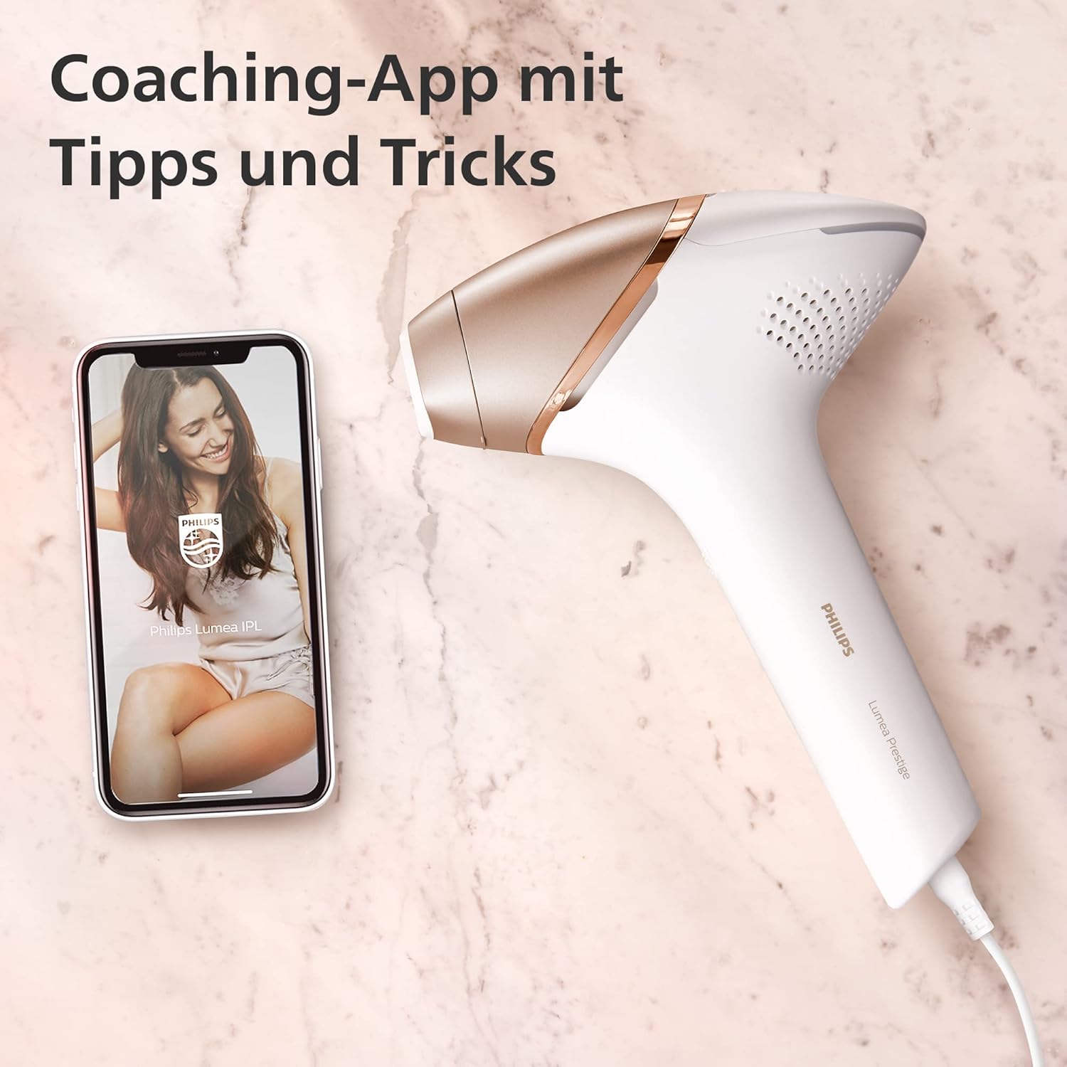Philips Lumea 8000 Series, IPL-Haarentfernungsgerät, Alternative zur Laserhaarentfernung, SenseIQ Technologie, 4 Aufsätze für Körper, Gesicht, Bikinizone und Achselhöhlen, Modell BRI948/00