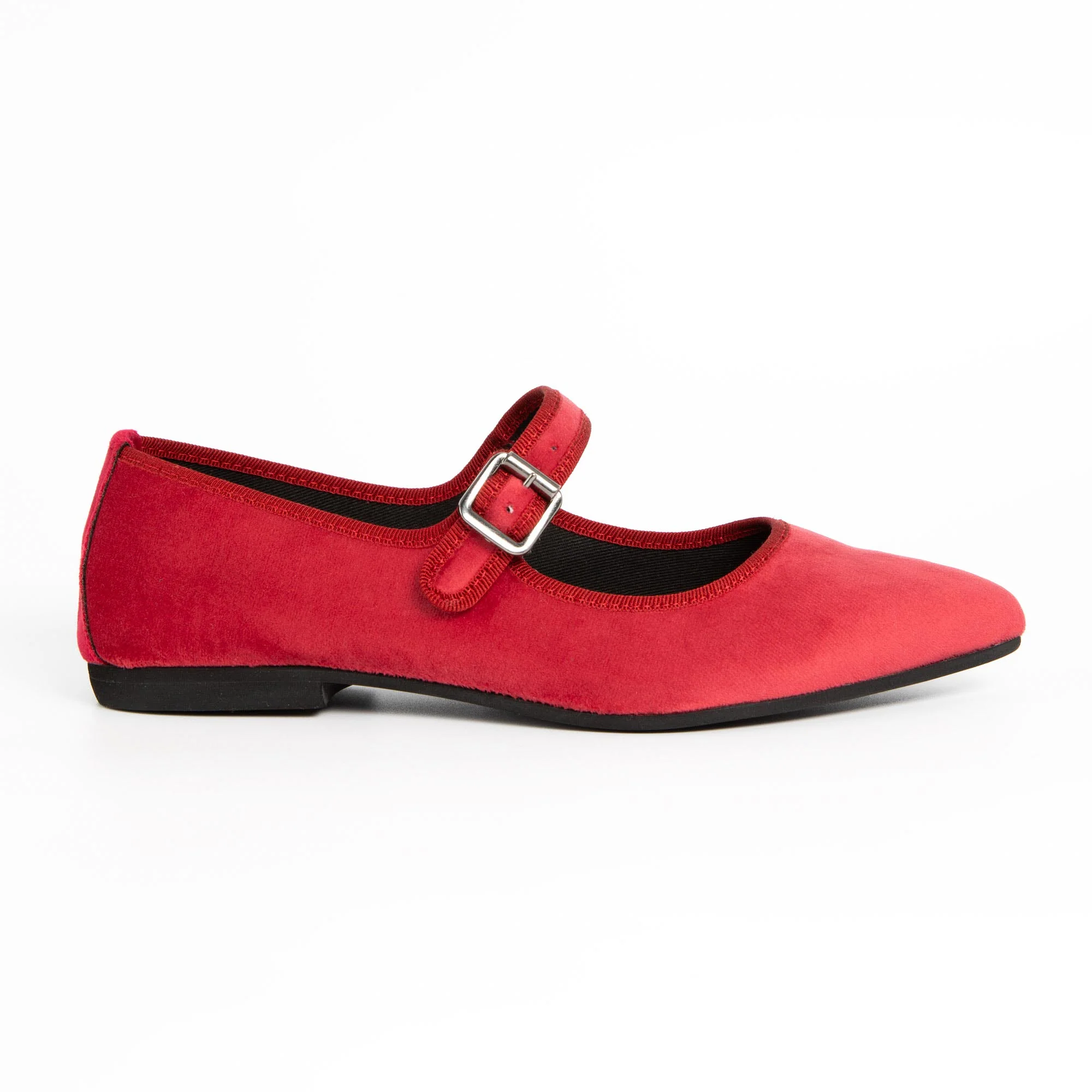 Flavia Mary Jane velluto magenta