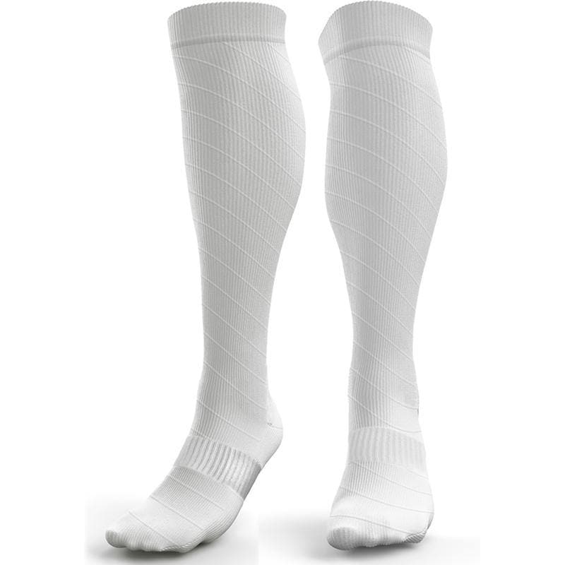 Compression Socks for Women & Men (20-30 mmHg) Knee-High Flight Socks, Calf Support for Travel, Running - Seamless Toe, Padded Heel and Sole