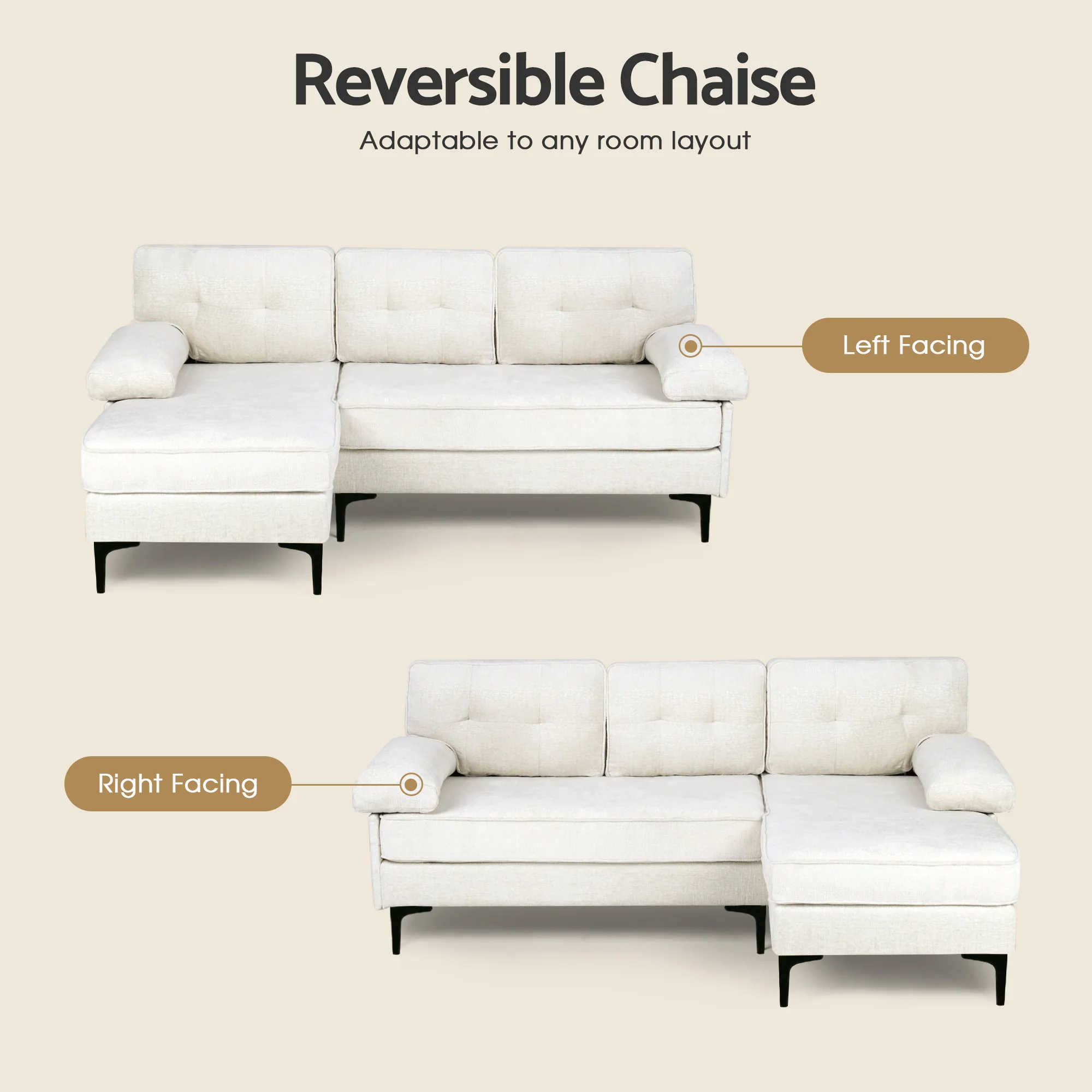 Sofa 3 Seaters Sofa Velvet L Shape