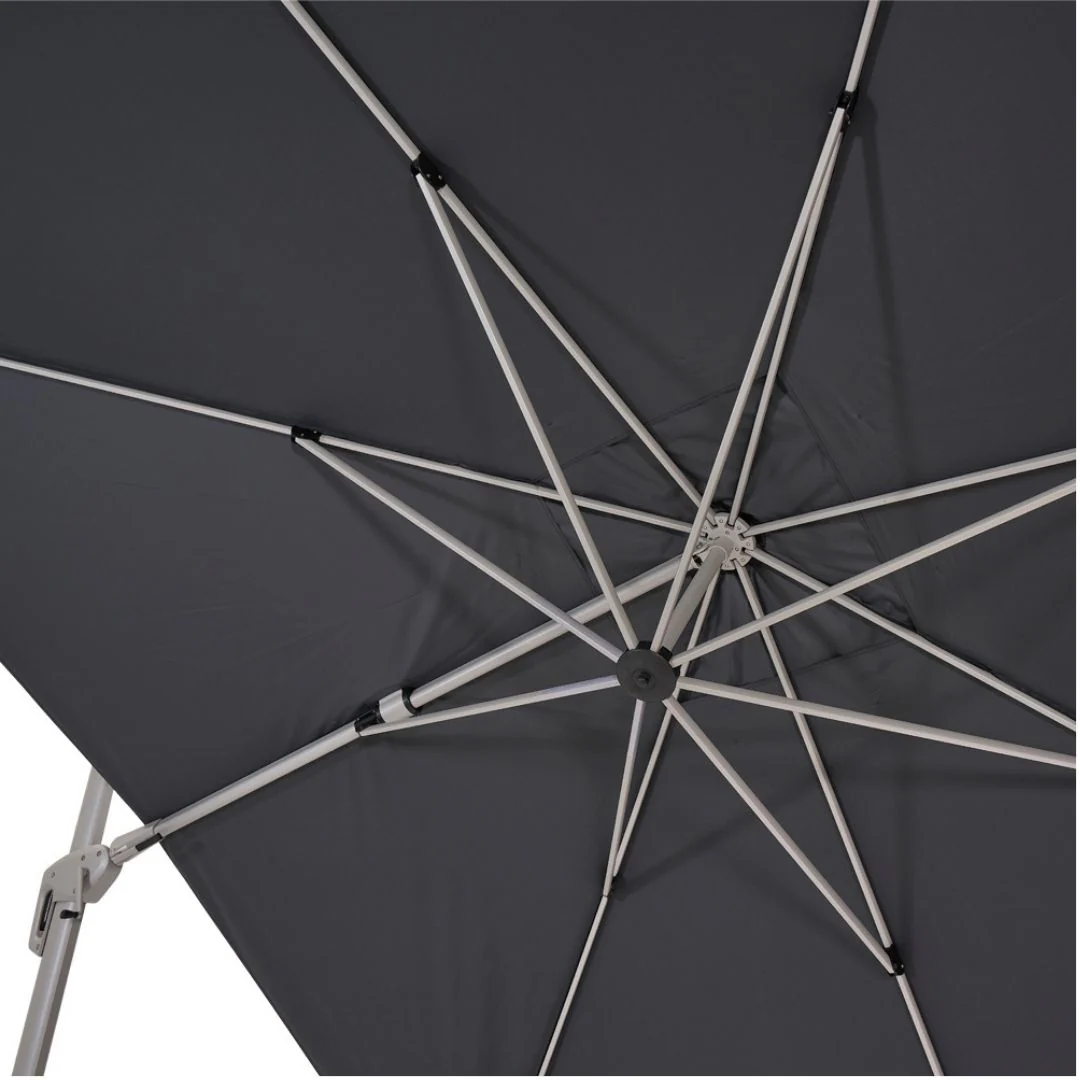 Ostuni Ombrellone a Braccio Laterale 3,5x3,5 m Colore Grigio