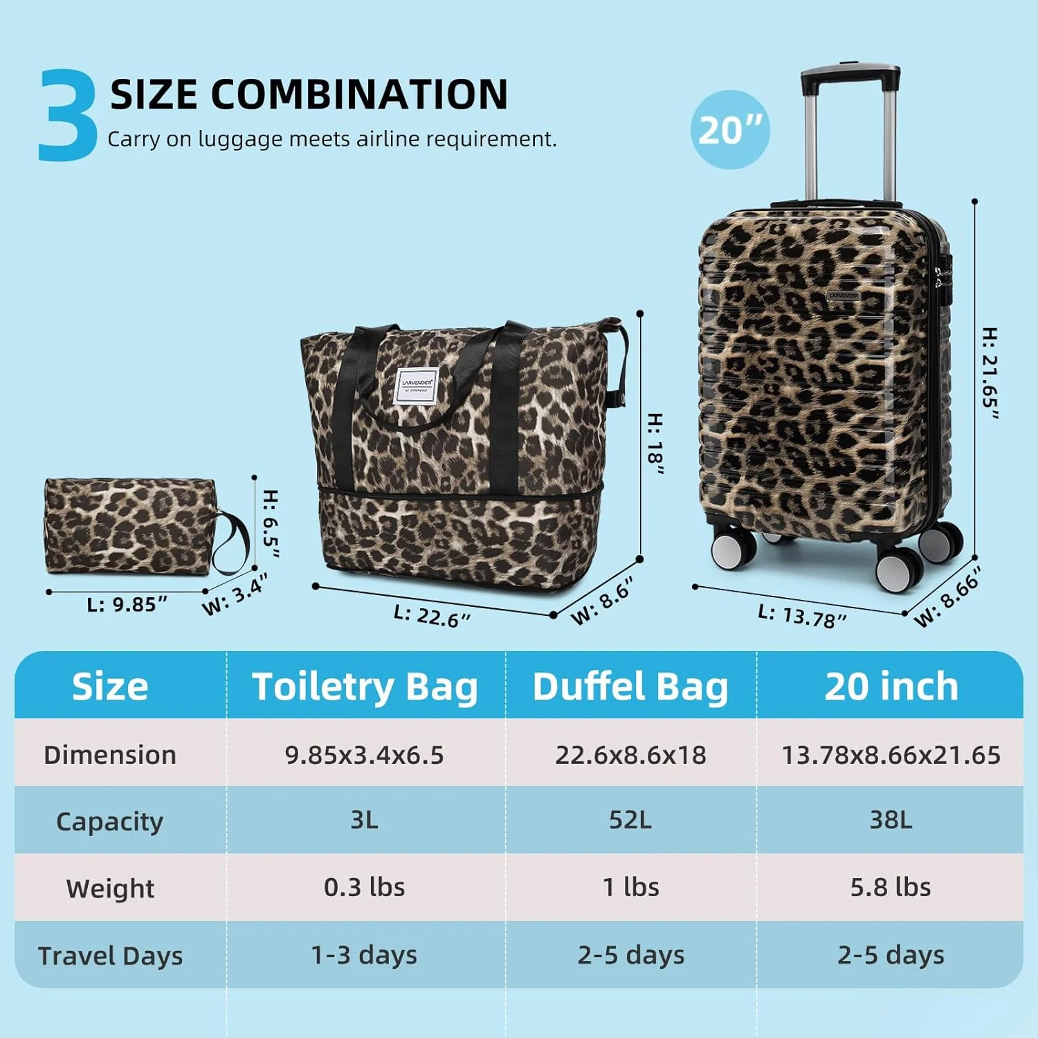 6-piece luggage set, expandable hardshell suitcase set with spinner wheels, lightweight rolling luggage set