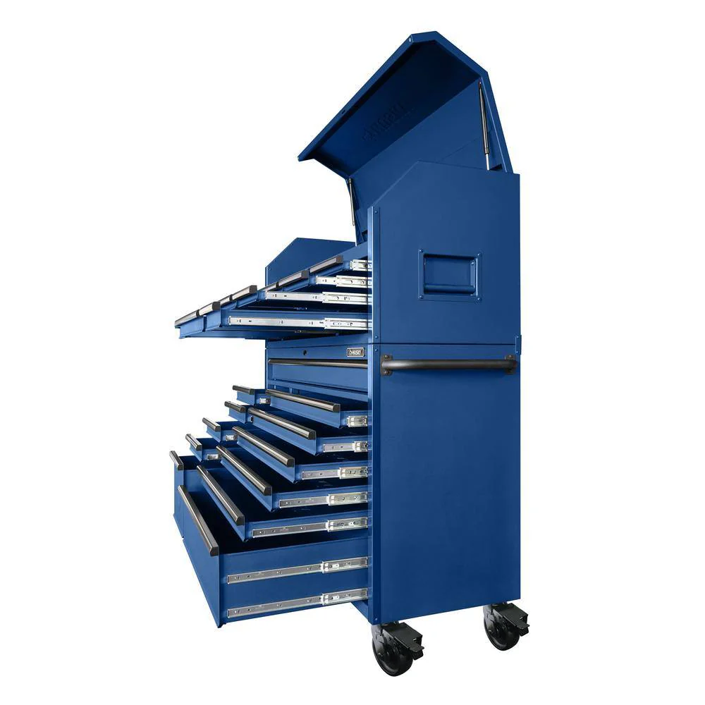 2025 Husky Caja de Herramientas Combinada con Ruedas de 23 Cajones – 56 plg (An) x 22 plg (Pr) en Azul Mate