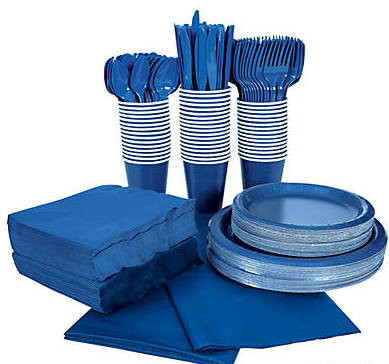 Navy Blue Tableware Party COMPLETE Pack for 48 | 386822