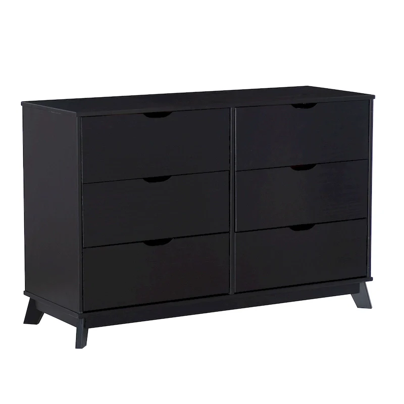 Purcell Pine Wood 3-Piece Bedroom Set with 6-Drawer Dresser and 3-Drawer Nightstands (Set of 2)