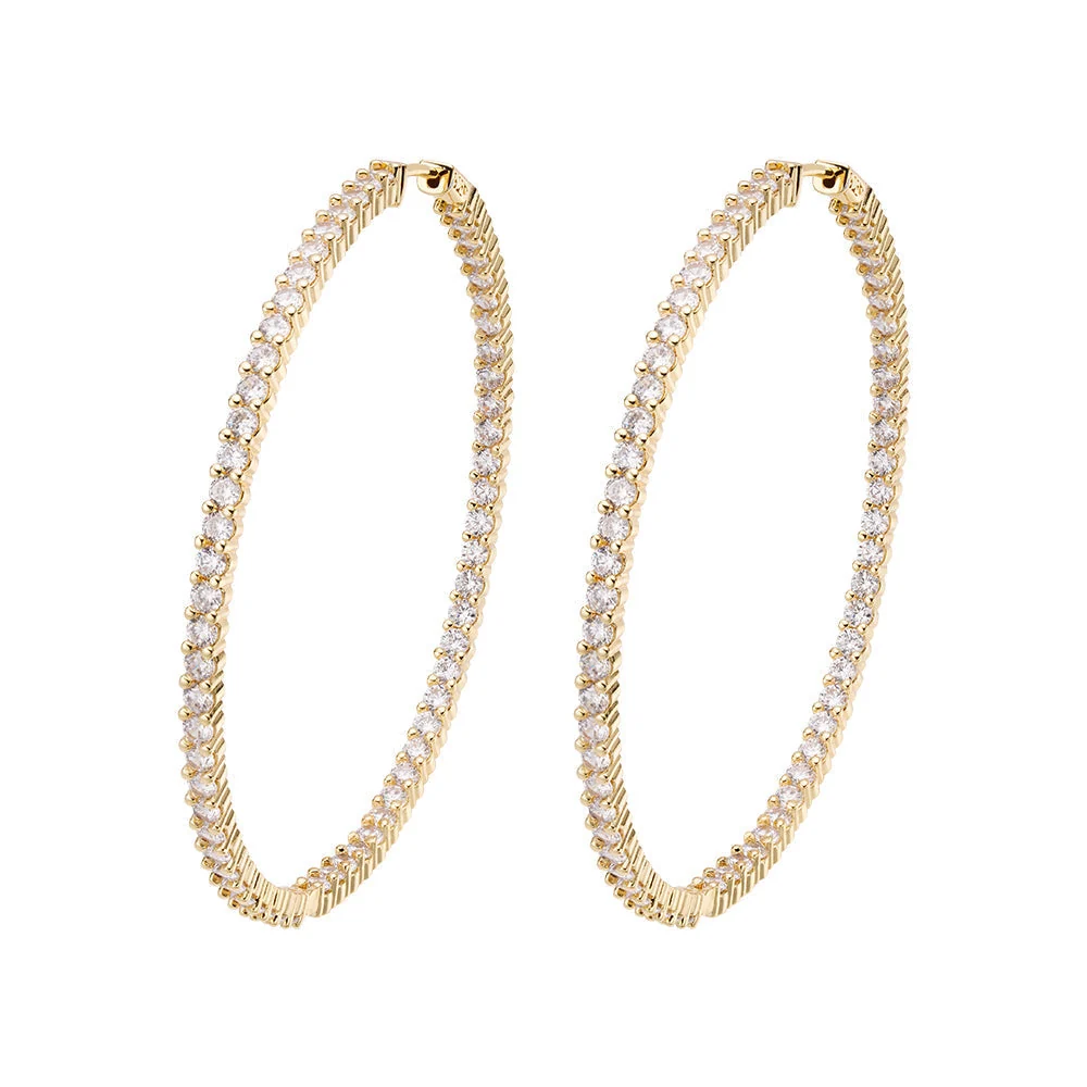 Big Daddy Large Hoop Iced Out Diamond Earring
