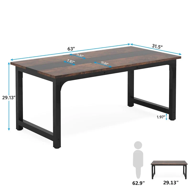 Compact Conference Table for 4-6 People - Dimensions: 63