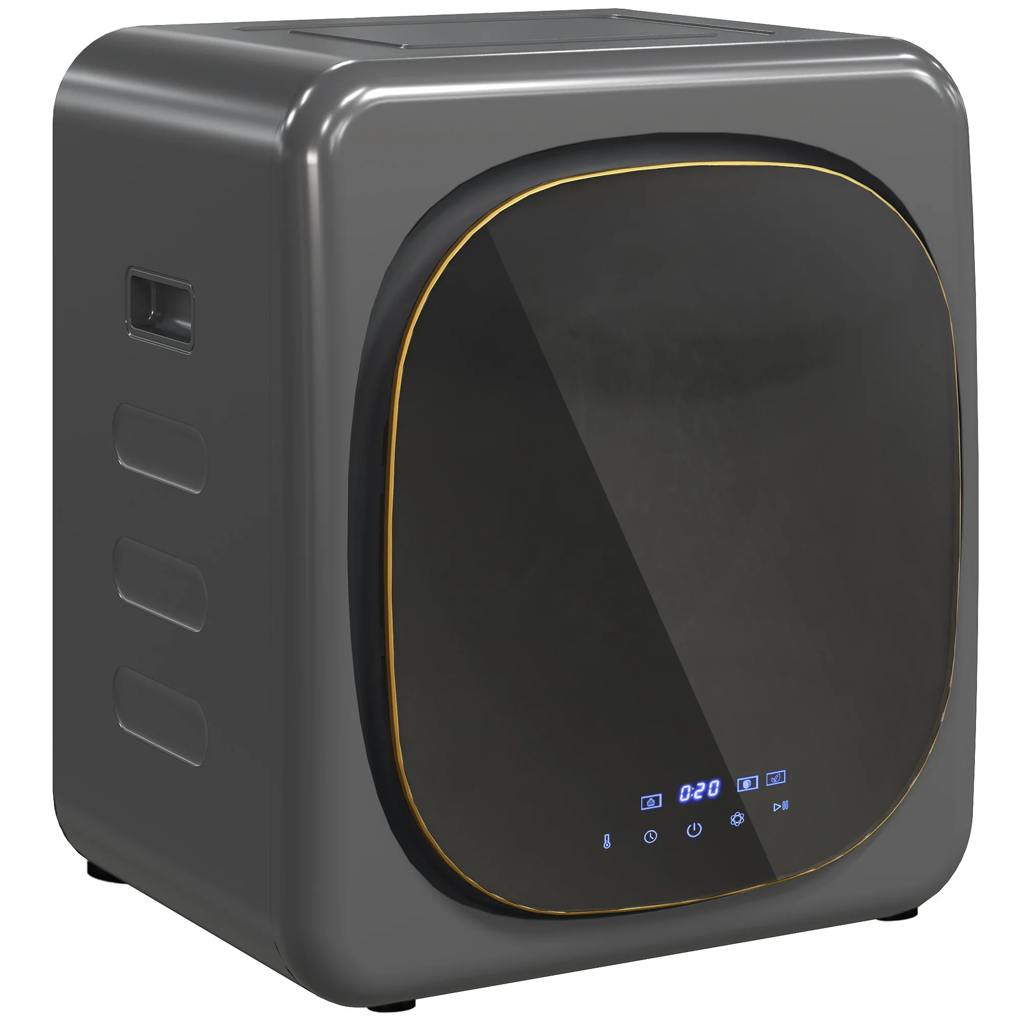 HOMCOM Wasdroger met UV-Desinfectie, Compact Ontwerp, 4 kg Capaciteit, Roestvrij Staal, Grijs