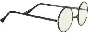 Black Frame and Clear Lens Lennon Style Sunglasses 1098
