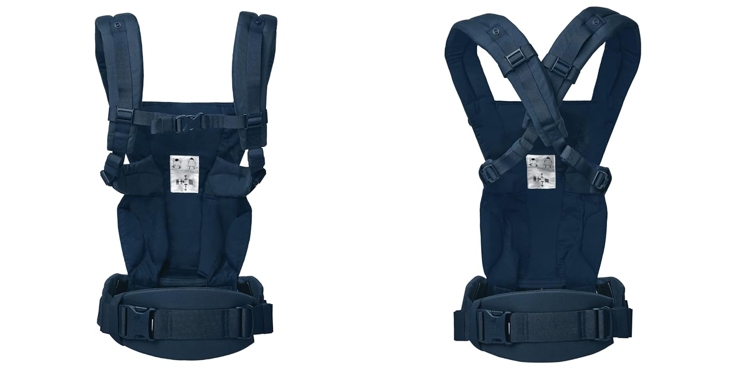 Ergobaby Omni Breeze Babytrage für Neugeborene ab Geburt bis 20kg, 4 Positionen SoftFlex Mesh Ergonomische Babybauchtrage Rückentrage Baby-Tragetasche, Natural Beige